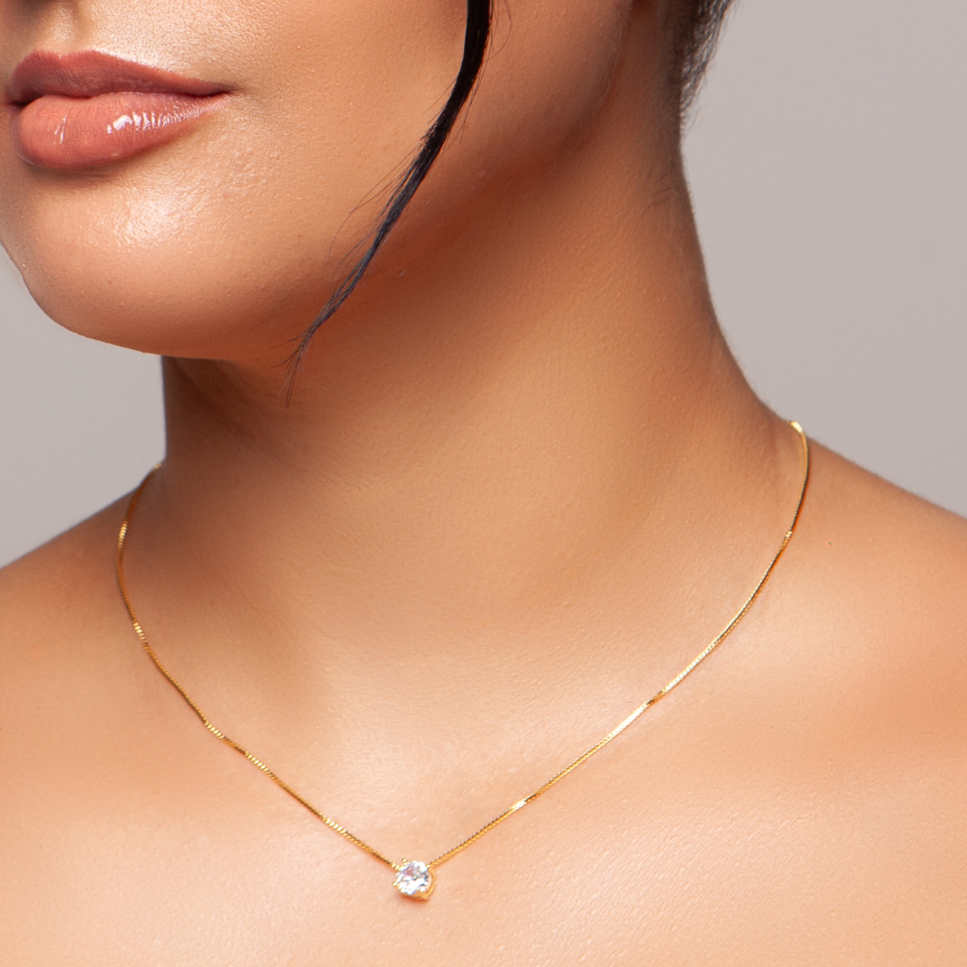 Conjunto colar e brinco ponto de luz - Imagem 3
