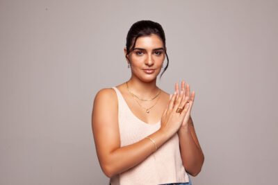 Pulseira malha trabalhada achatada - Imagem 3